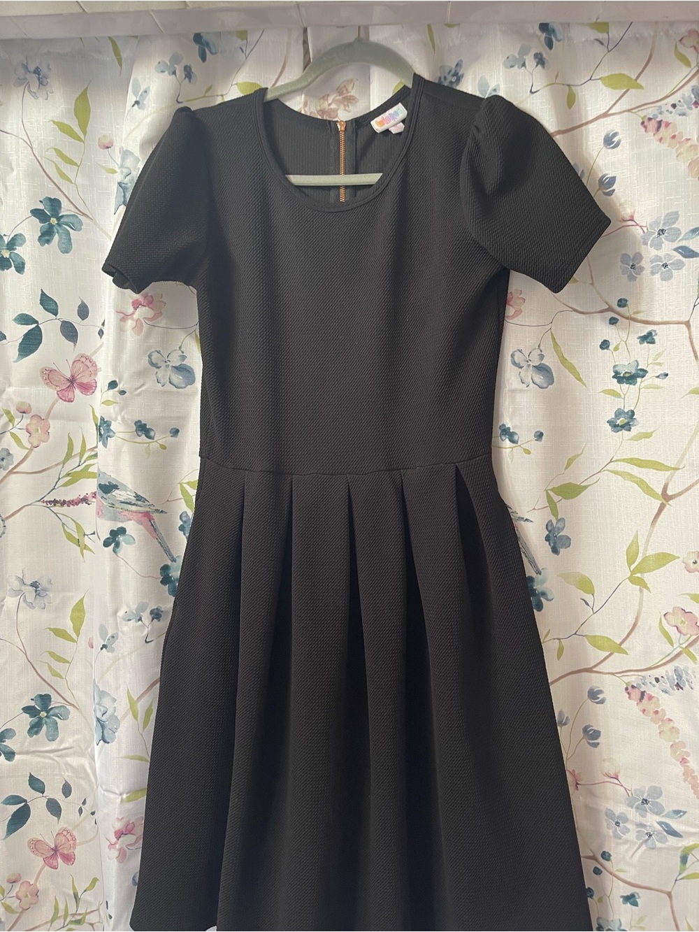 LuLaRoe Black Pleated Fit-and-Flare Dress for Girls
